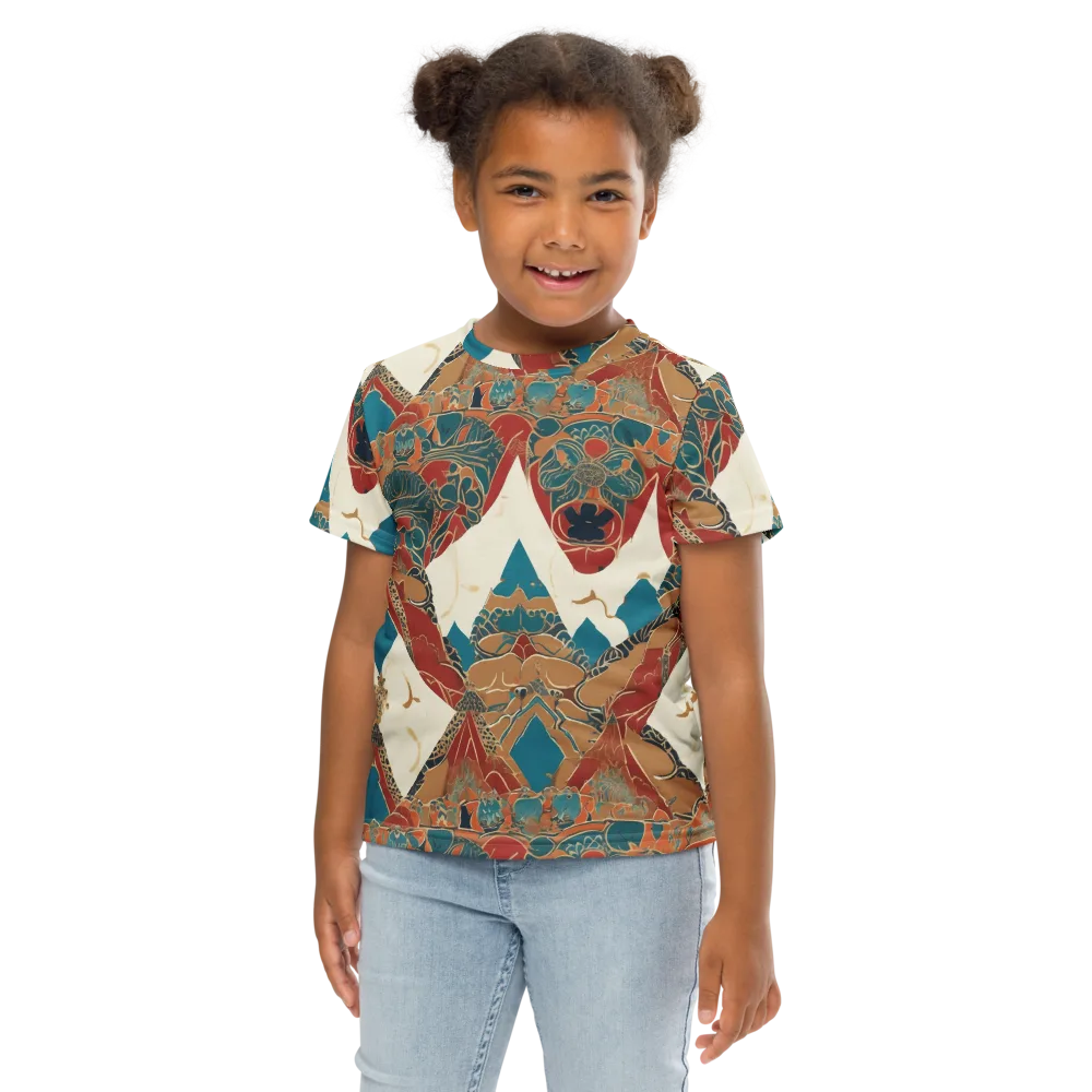 Teal Caravan on Kids Crew Neck T-Shirt — Front
