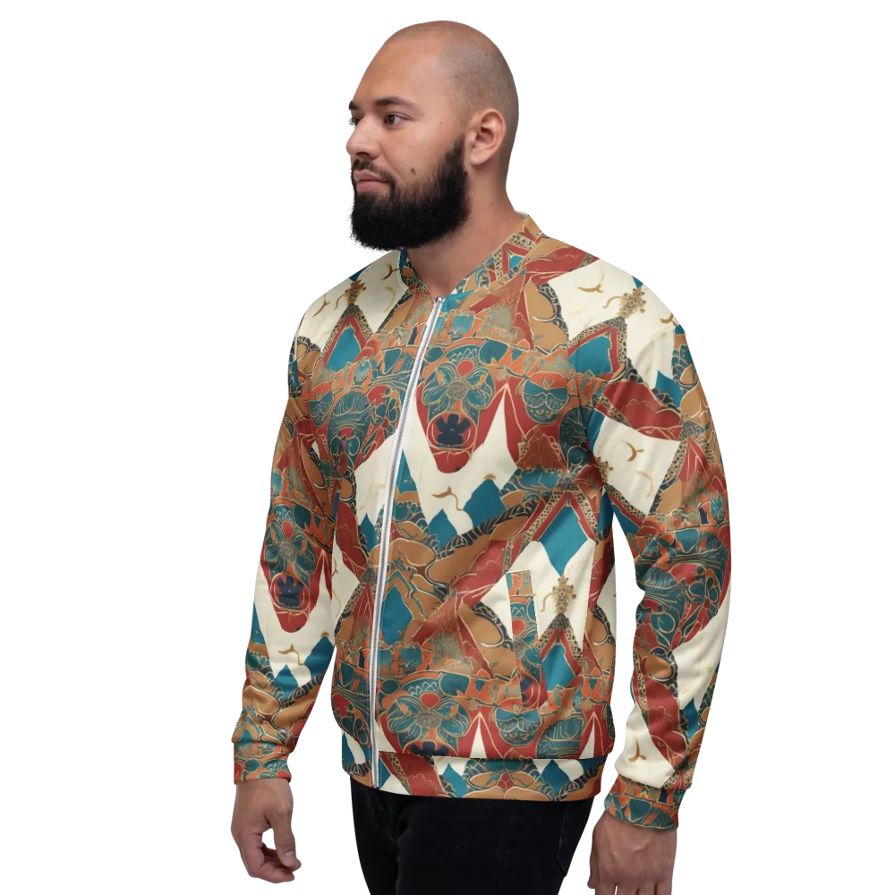 Teal Caravan on Bomber Jacket — Left