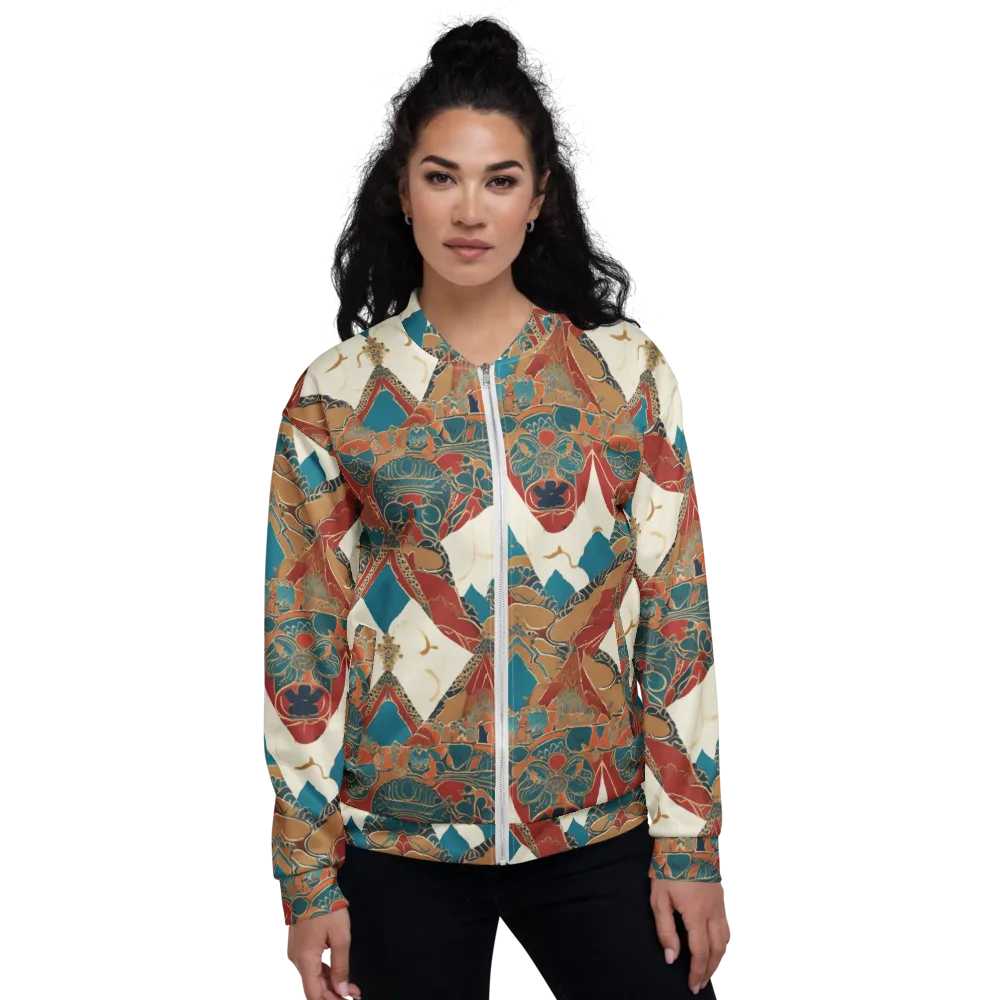 Teal Caravan on Bomber Jacket — Front