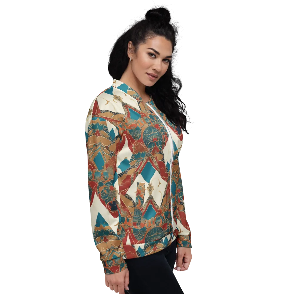 Teal Caravan on Bomber Jacket — Right