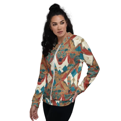 Teal Caravan on a Bomber Jacket