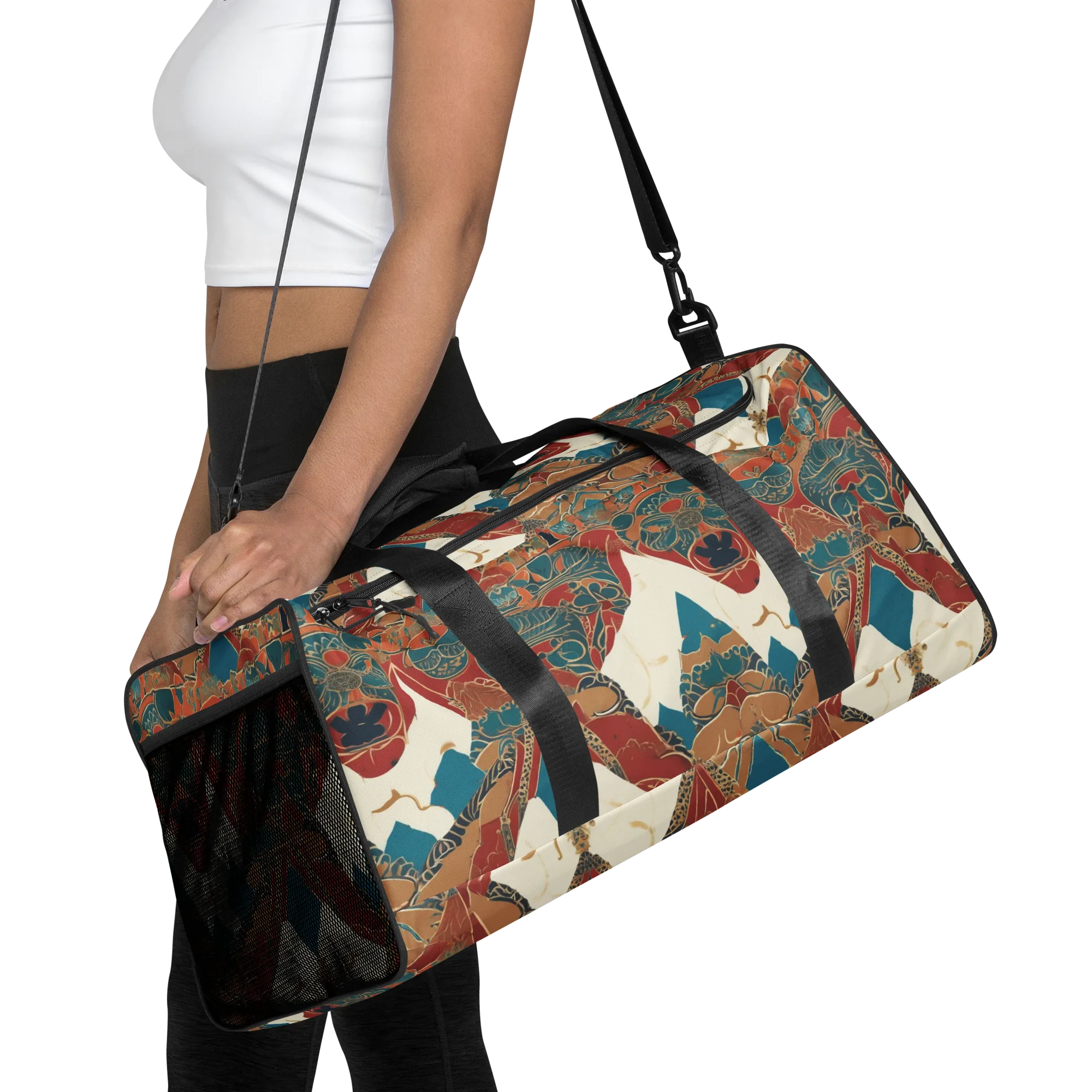 Teal Caravan on Duffle Bag — Front