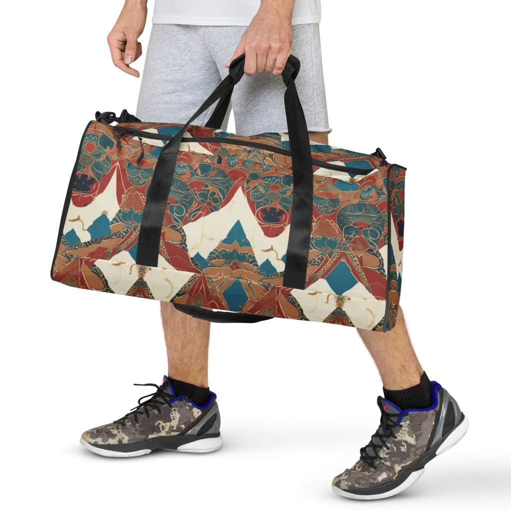 Teal Caravan on Duffle Bag — Front