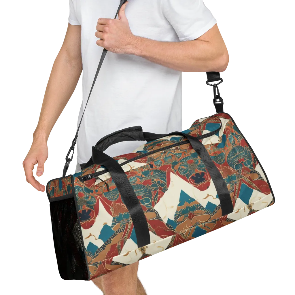 Teal Caravan on Duffle Bag — Right Front