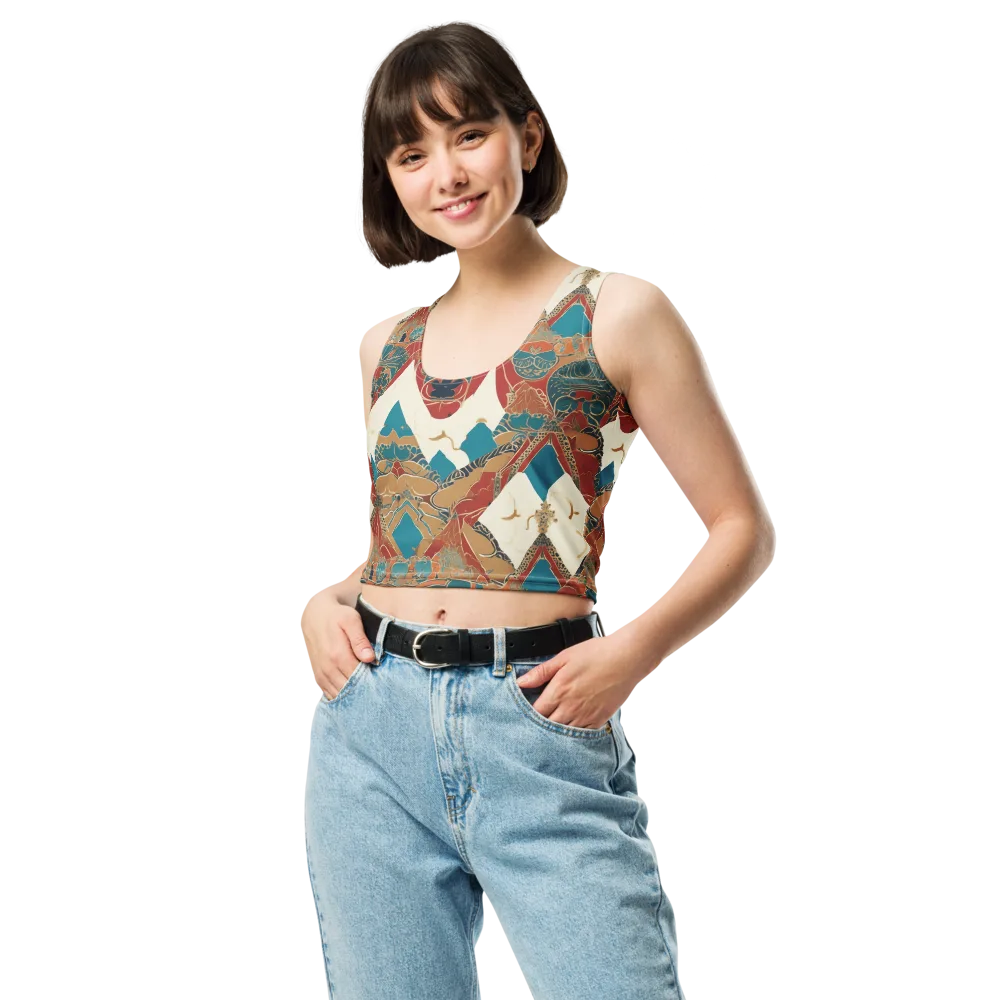 Teal Caravan on Crop Top — Front