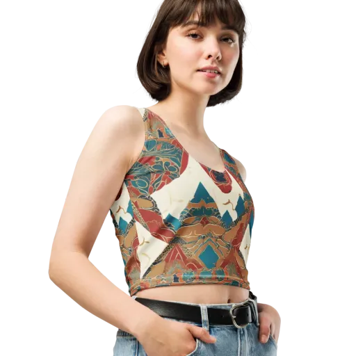 Teal Caravan on a Crop Top