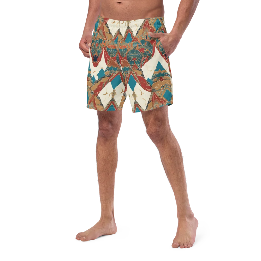 Teal Caravan on Swim Trunks — Left Front