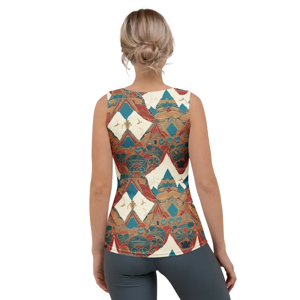 Teal Caravan on Women's Tank Top — Back