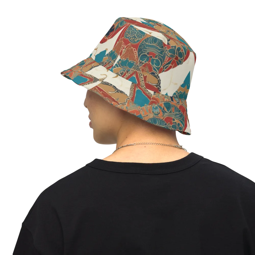 Teal Caravan on Reversible Bucket Hat — Back Inside