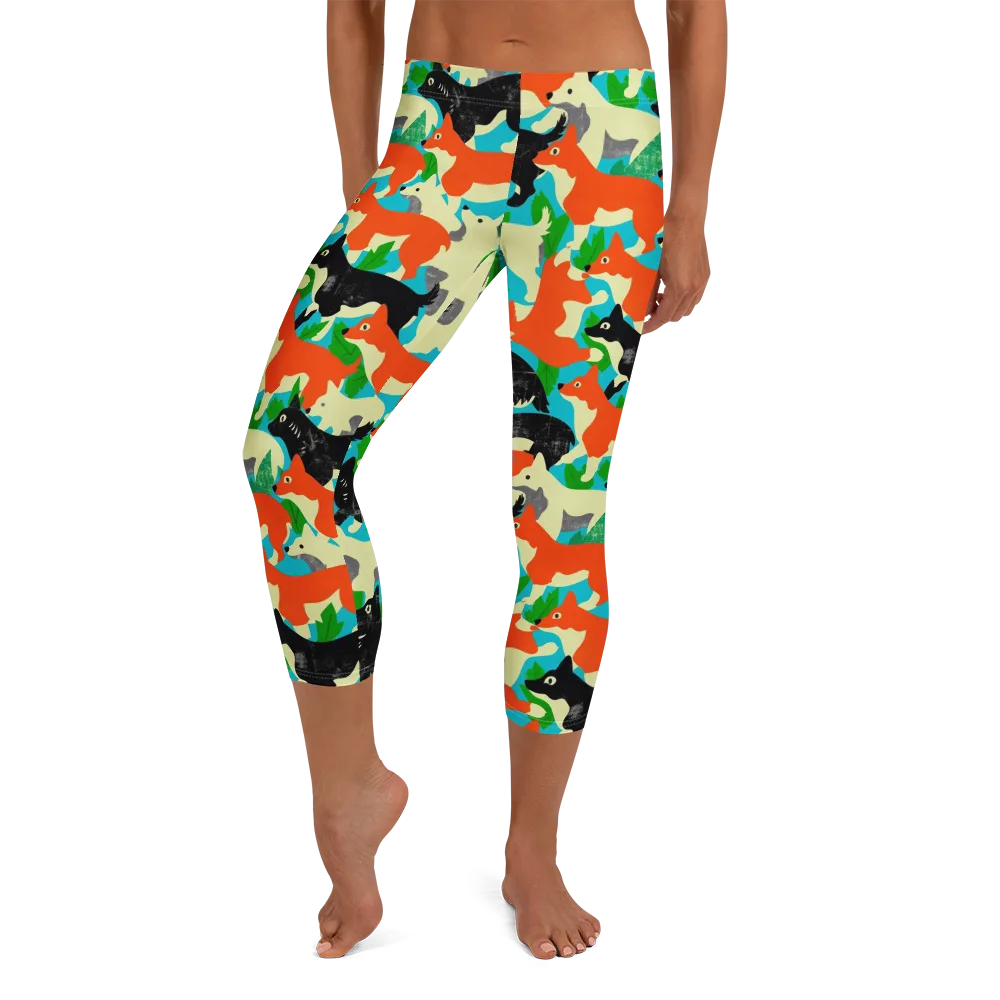 Foxglove Pack on Capri Leggings — Front