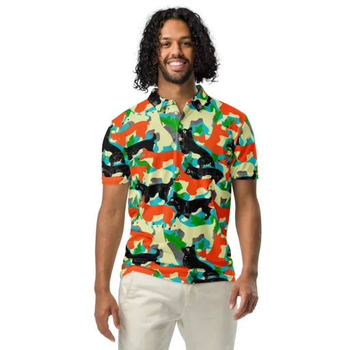 Foxglove Pack on a Men's Slim Fit Polo Shirt