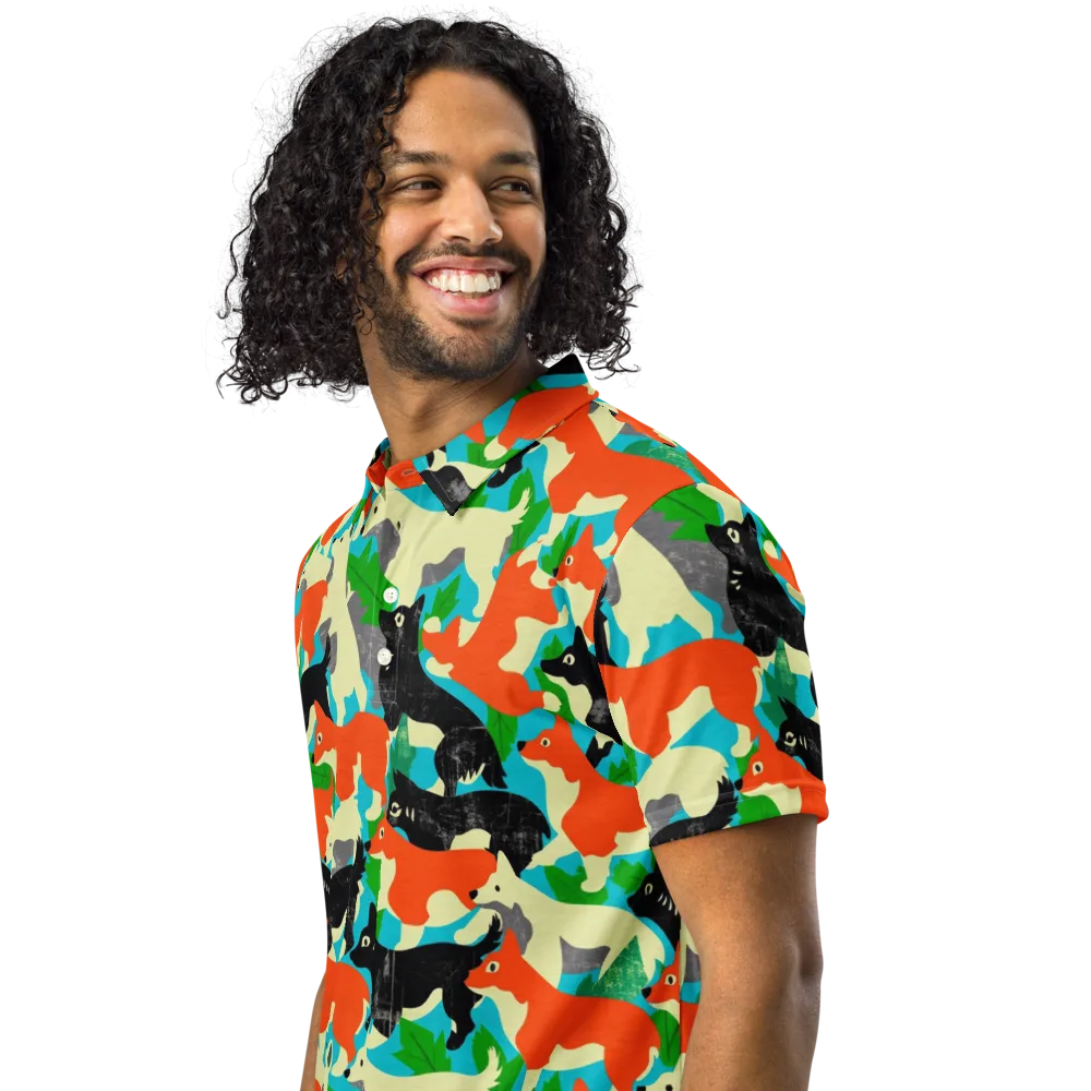 Foxglove Pack on Men's Slim Fit Polo Shirt — Left Front