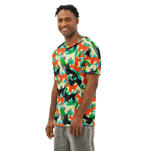 Foxglove Pack on a Men's Cotton Crew Neck T-Shirt