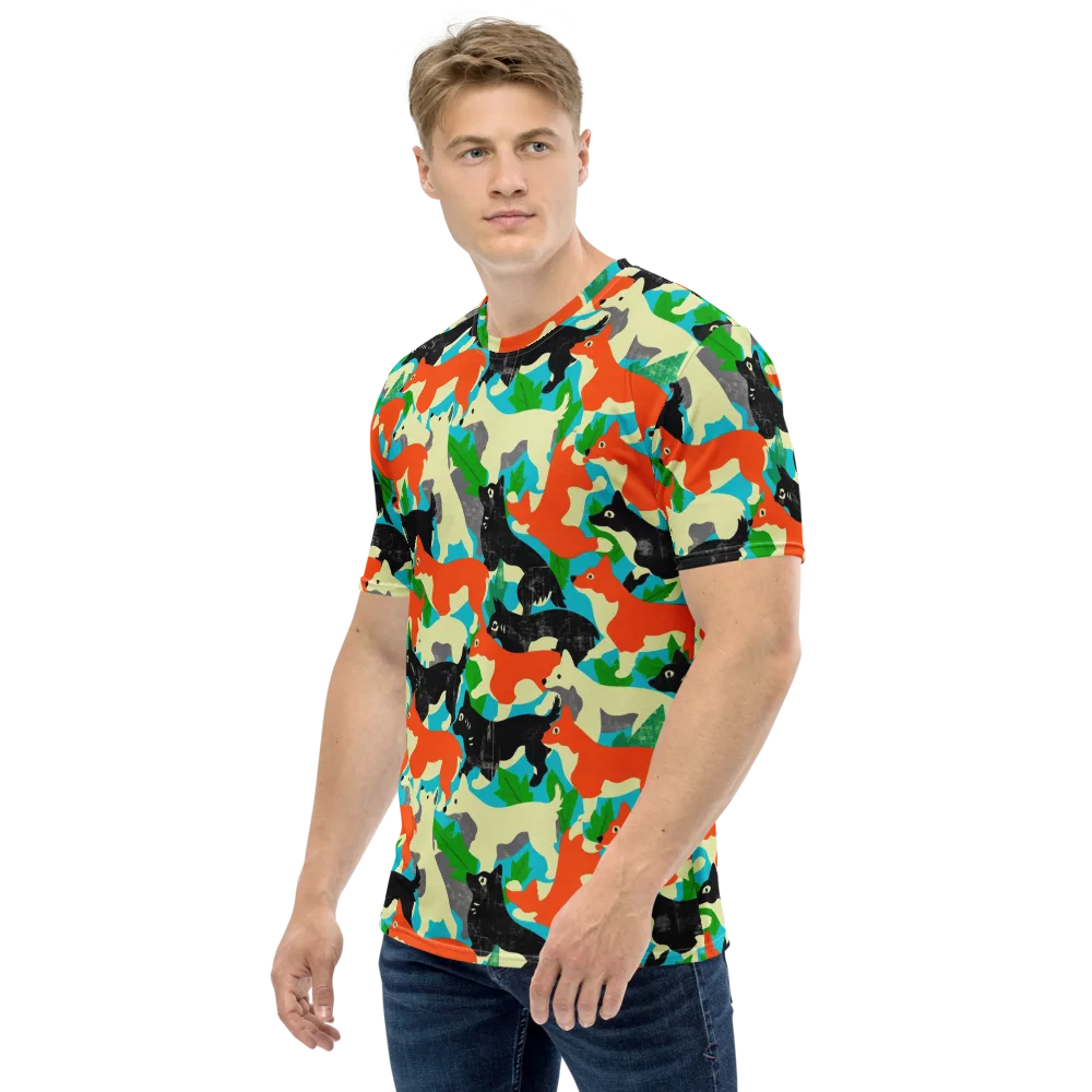Foxglove Pack on Men's Crew Neck T-Shirt — Left