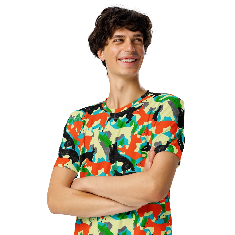 Foxglove Pack on Men's Crew Neck T-Shirt — Left Front