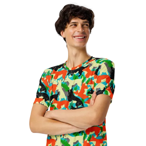 Foxglove Pack on a Men's Crew Neck T-Shirt