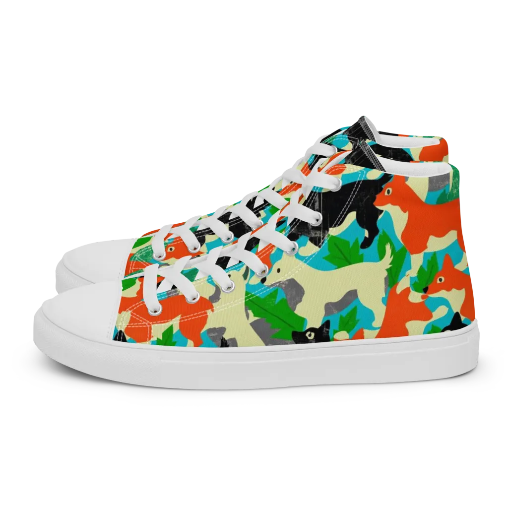 Foxglove Pack on Men's High Top Canvas Shoes — Left