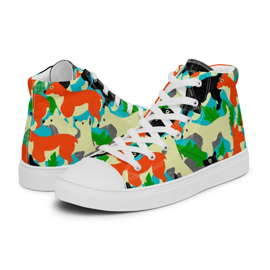 Foxglove Pack on Men's High Top Canvas Shoes — Left