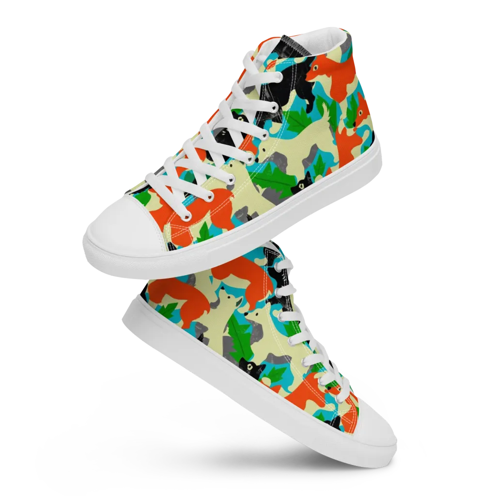 Foxglove Pack on Men's High Top Canvas Shoes — Front