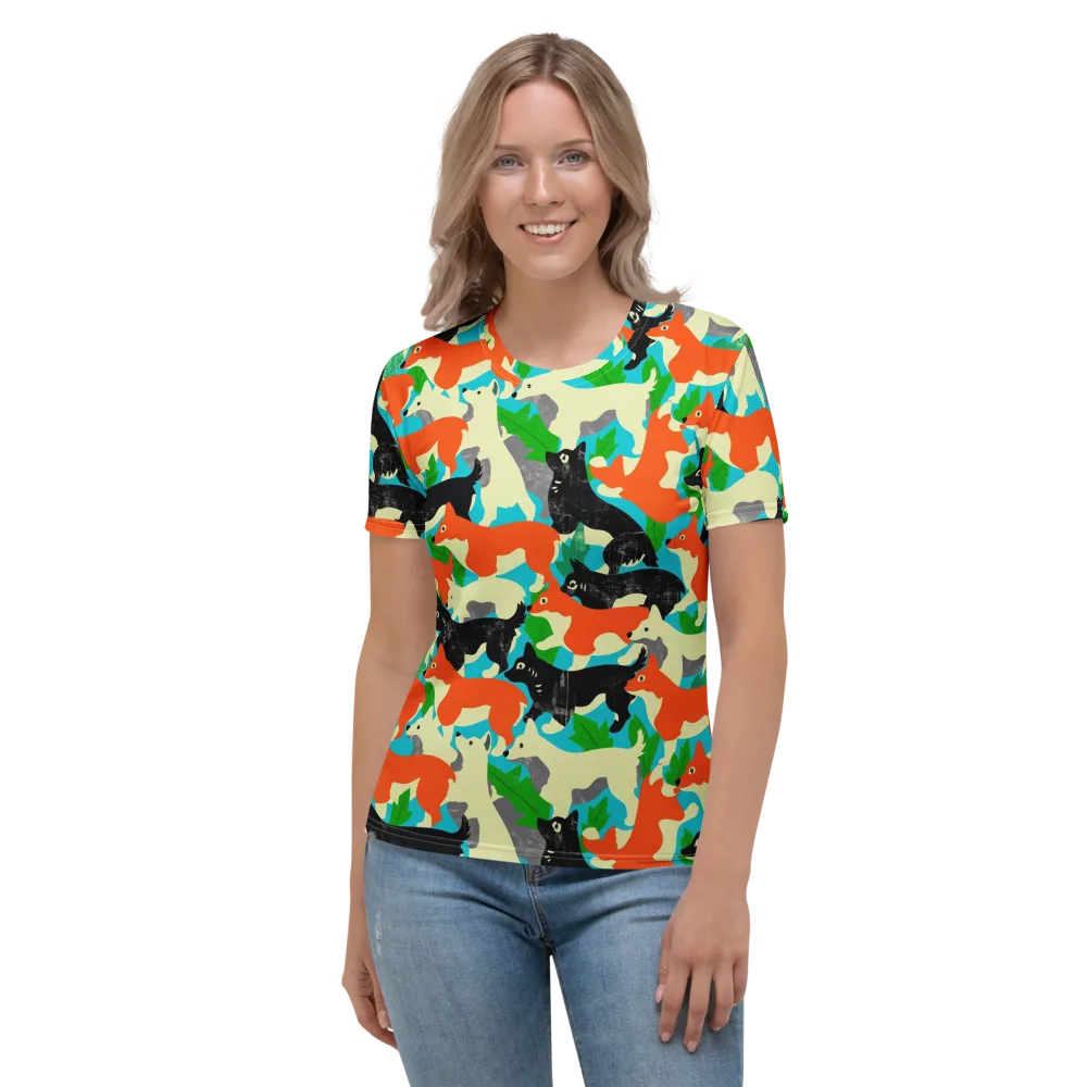 Foxglove Pack on Women's Crew Neck T-Shirt — Front