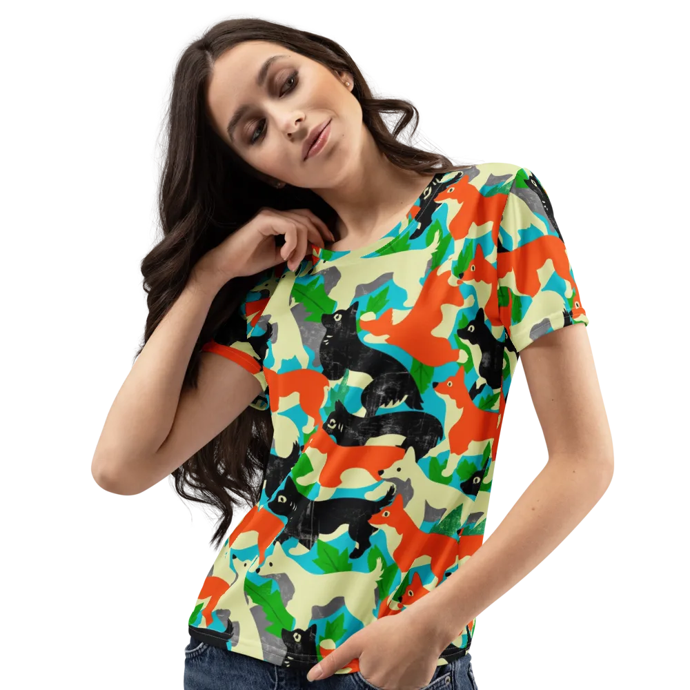 Foxglove Pack on Women's Crew Neck T-Shirt — Left Front