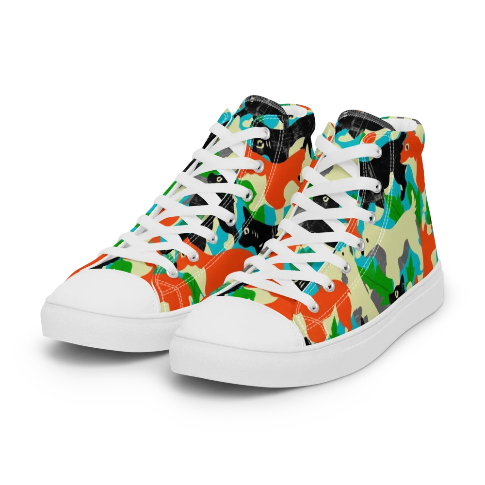 Foxglove Pack on Women's High Top Canvas Shoes — Left Front