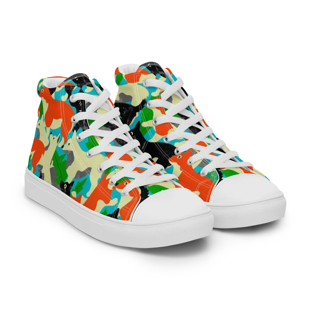Foxglove Pack on Women's High Top Canvas Shoes — Right Front