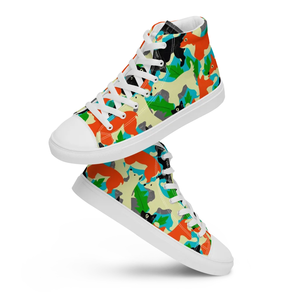 Foxglove Pack on Women's High Top Canvas Shoes — Front