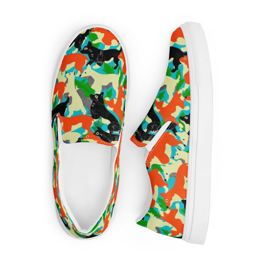 Foxglove Pack on Men's Slip-On Canvas Shoes — Front