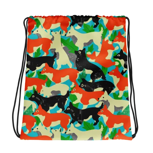 Foxglove Pack on a Drawstring Bag