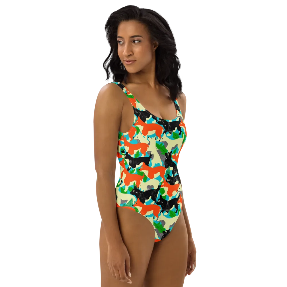 Foxglove Pack on One-Piece Swimsuit — Right