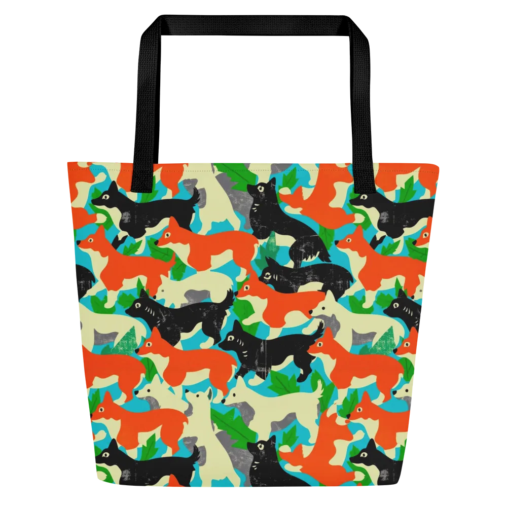Foxglove Pack on Large Tote Bag W/ Pocket — Front