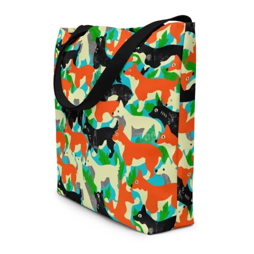 Foxglove Pack on a Large Tote Bag W/ Pocket