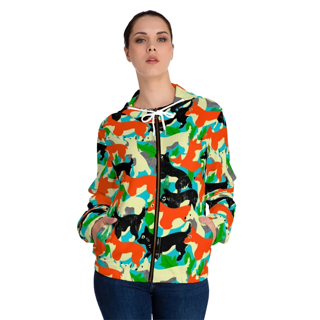 Foxglove Pack on Women's Full-Zip Hoodie — Front On Person