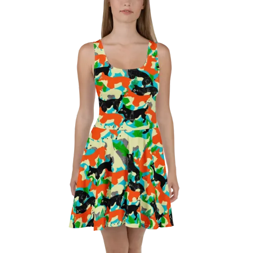 Foxglove Pack on a Skater Dress