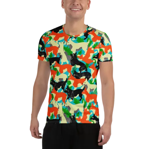 Foxglove Pack on a Men's Athletic T-Shirt