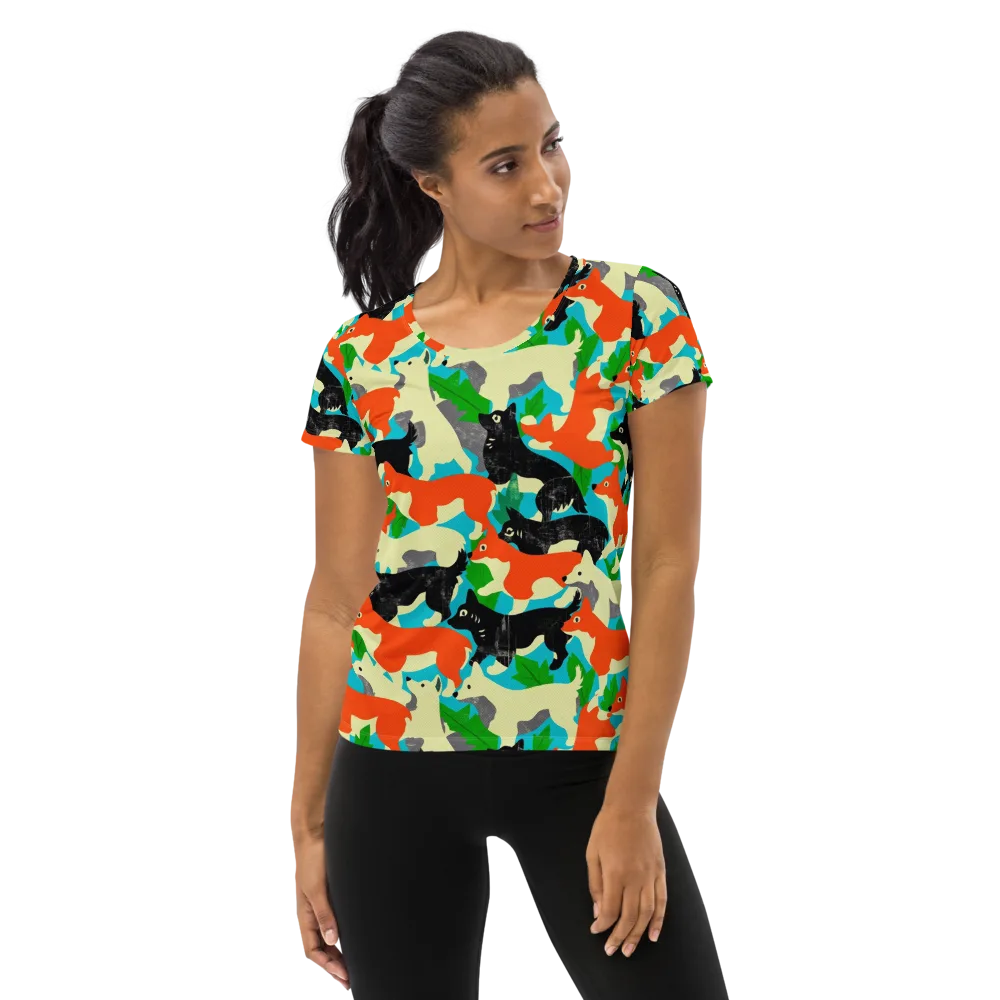 Foxglove Pack on Women's Athletic T-Shirt — Front