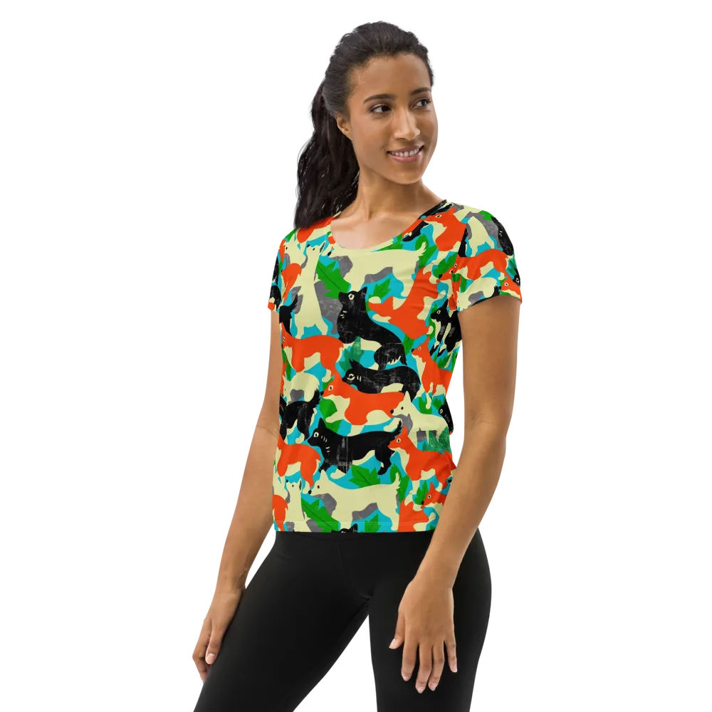 Foxglove Pack on Women's Athletic T-Shirt — Left