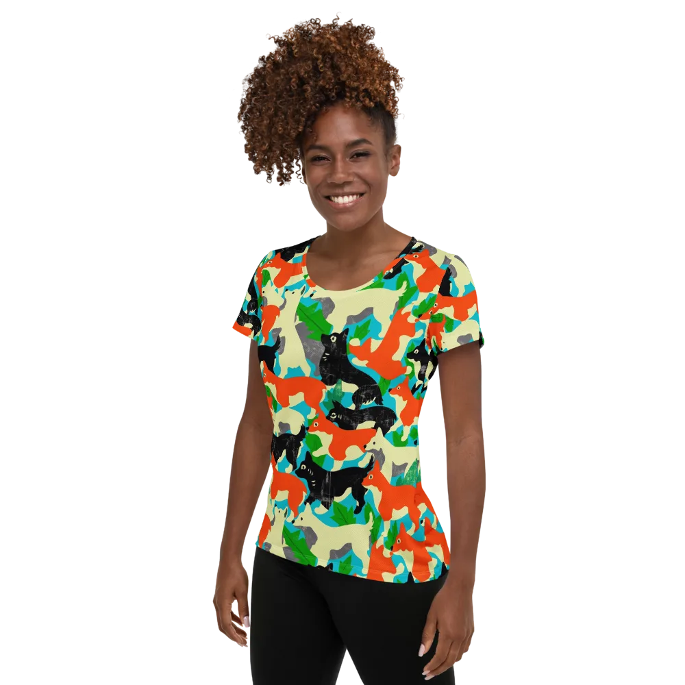 Foxglove Pack on Women's Athletic T-Shirt — Left