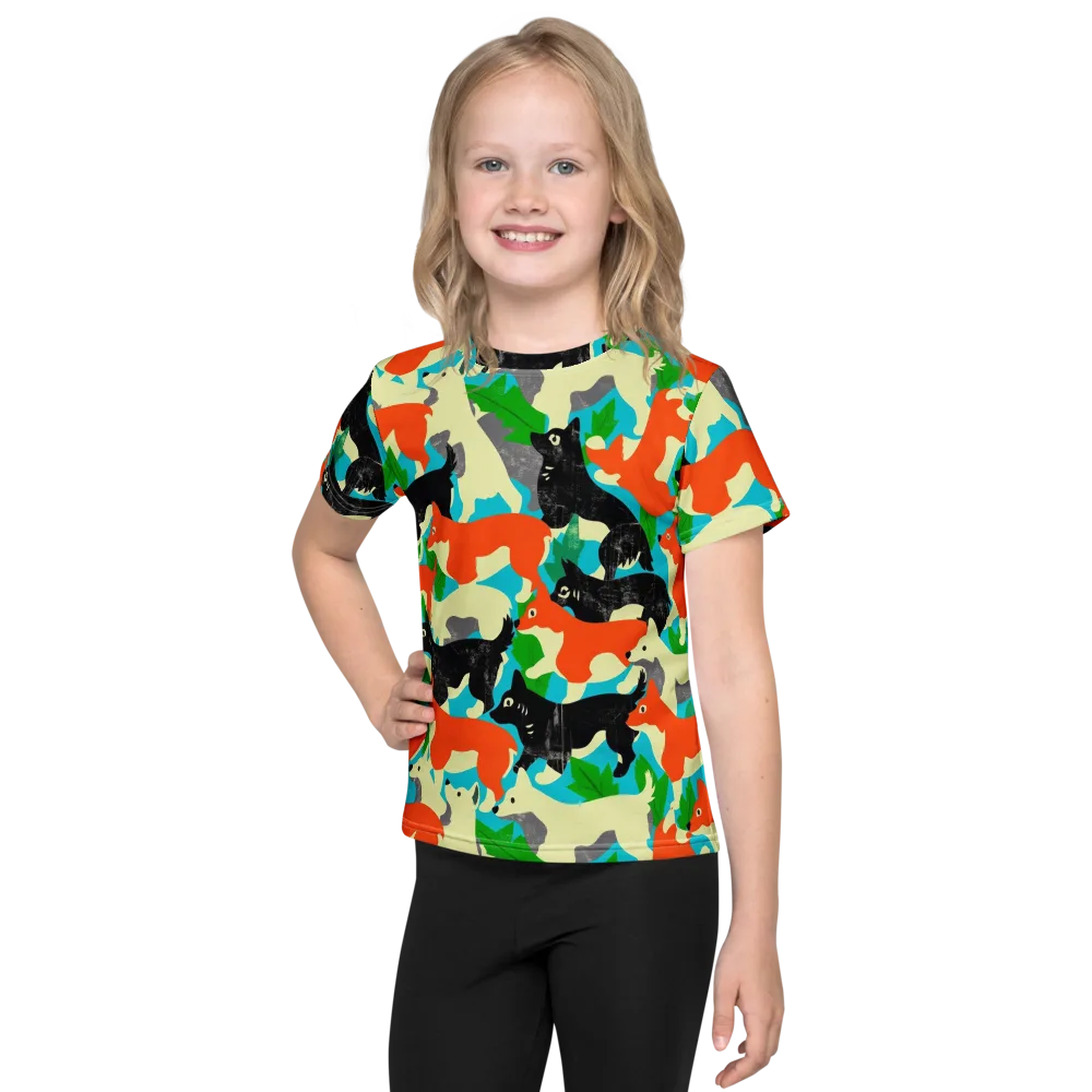 Foxglove Pack on Kids Crew Neck T-Shirt — Front