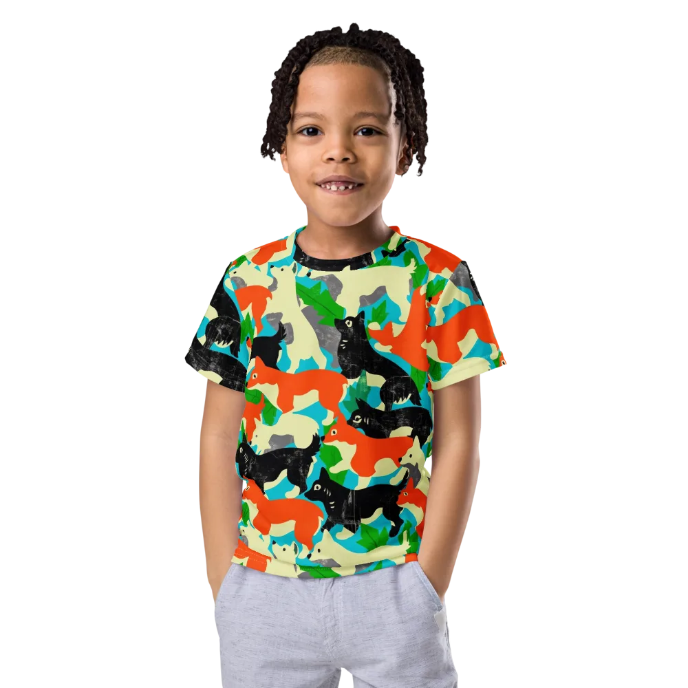 Foxglove Pack on Kids Crew Neck T-Shirt — Front