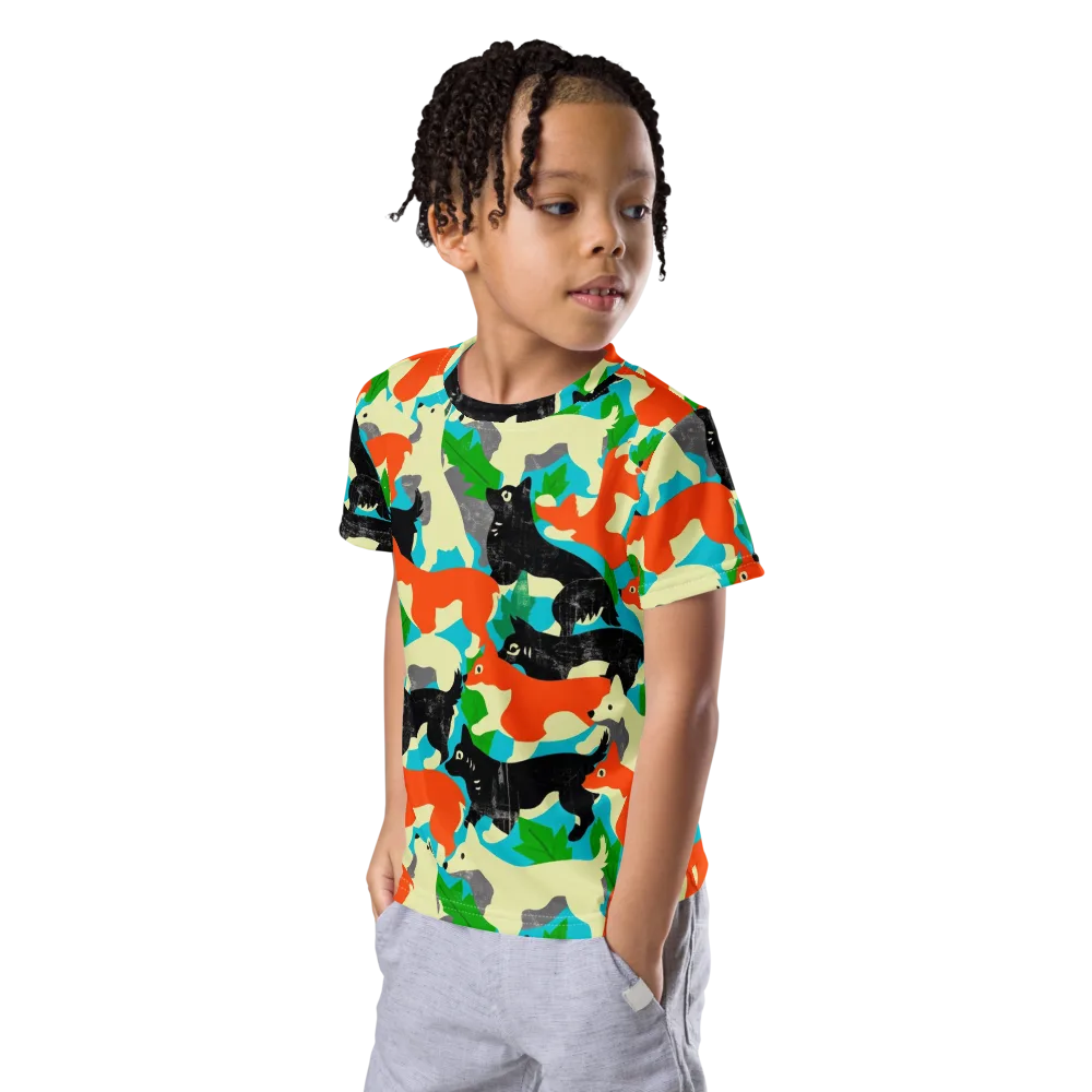 Foxglove Pack on Kids Crew Neck T-Shirt — Left Front