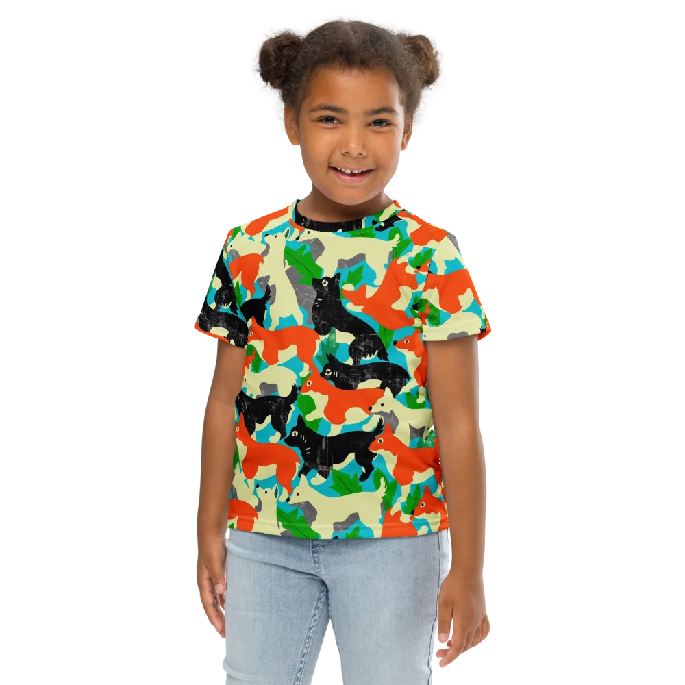 Foxglove Pack on Kids Crew Neck T-Shirt — Front