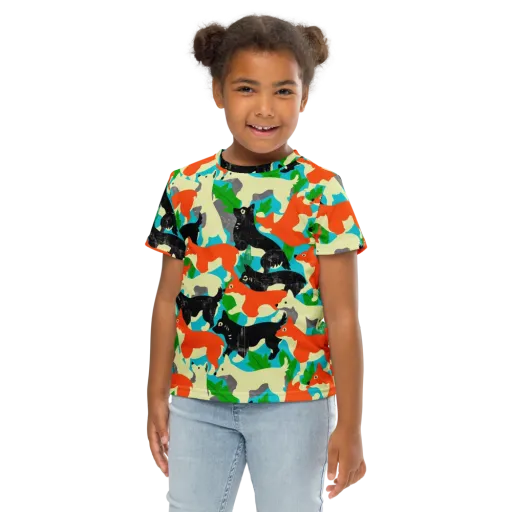 Foxglove Pack on a Kids Crew Neck T-Shirt