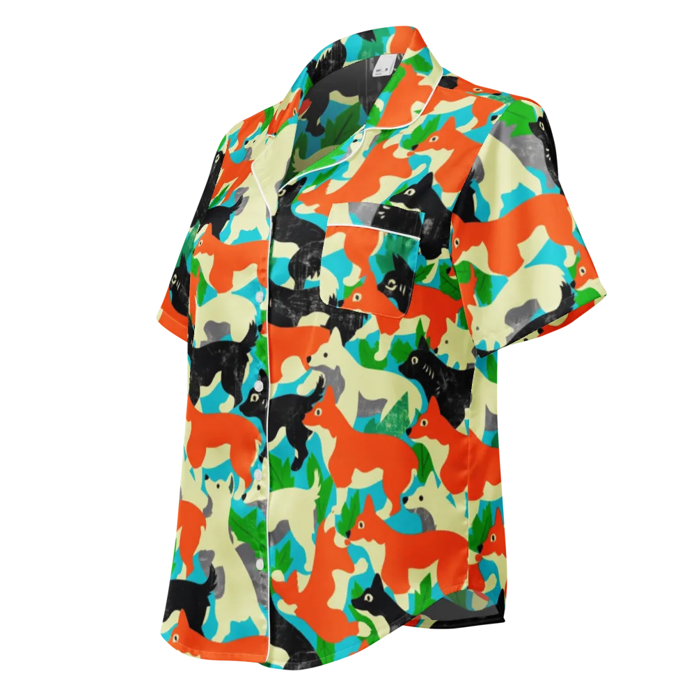Foxglove Pack on Women's Short Sleeve Pajama Top — Left Front