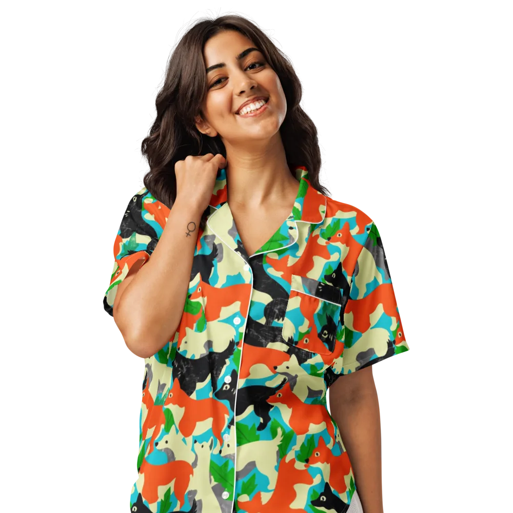 Foxglove Pack on Women's Short Sleeve Pajama Top — Front