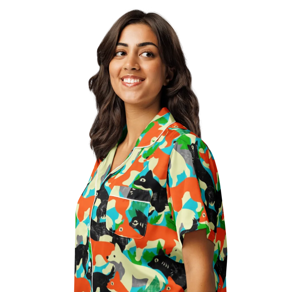 Foxglove Pack on Women's Short Sleeve Pajama Top — Left Front