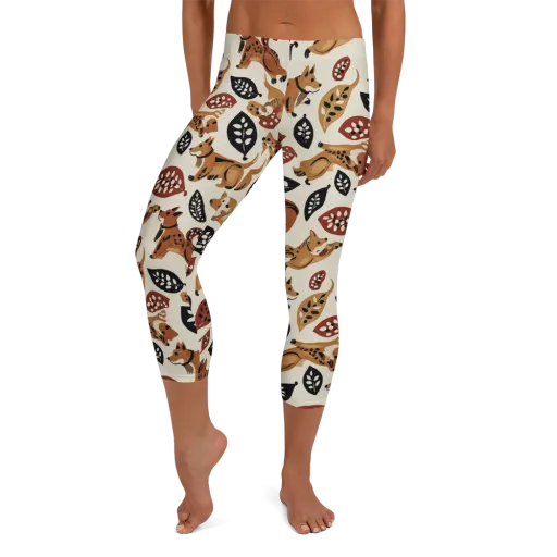 Autumn Canid on a Capri Leggings