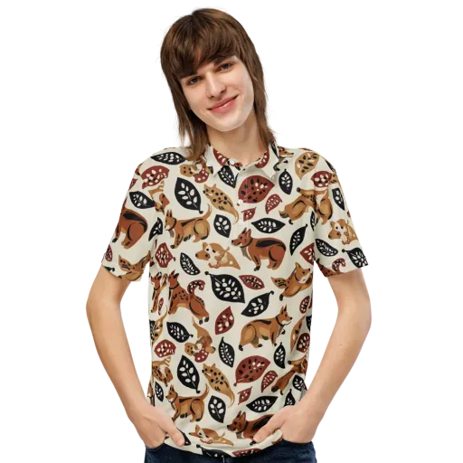 Autumn Canid on a Men's Slim Fit Polo Shirt