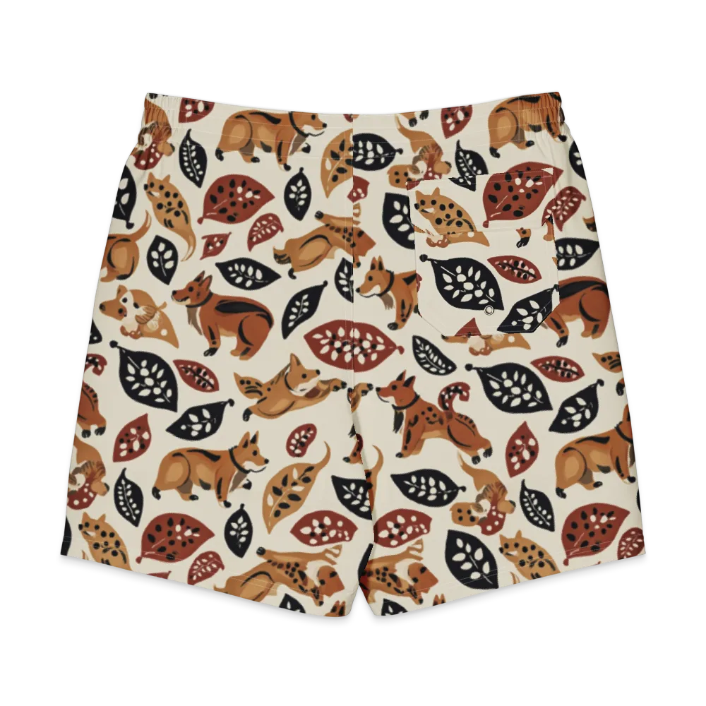 Autumn Canid on Men's Board Shorts — Back